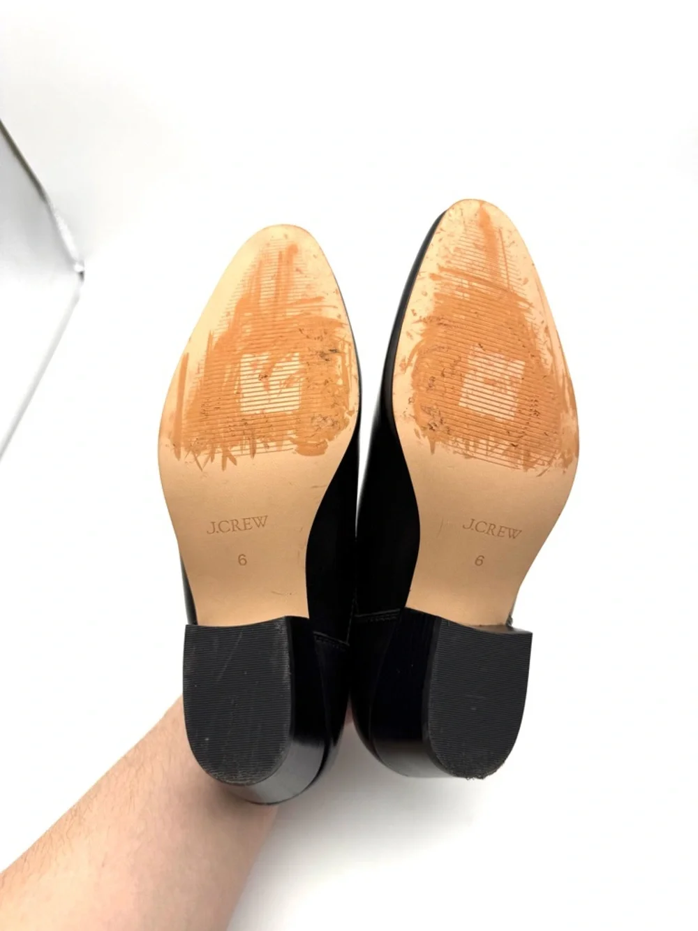 J.Crew Piper Low Ankle Boot Black Leather 6